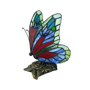 Butterfly Table Lamp/Small Tiffany-Style Bedside Light/Nightstand Lamp